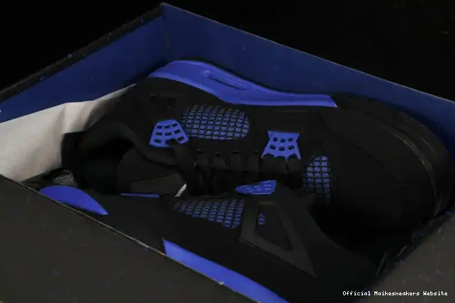Official Maikesneakers Black Retro Jordan 4 CT8527-018 Game Royal 0617